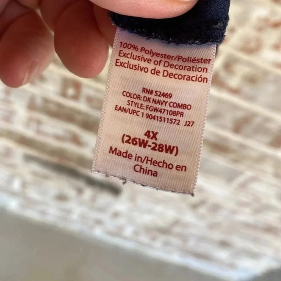 Faded Glory Navy Floral Peasant Lace Up Boho Blouse - Picture 8 of 9